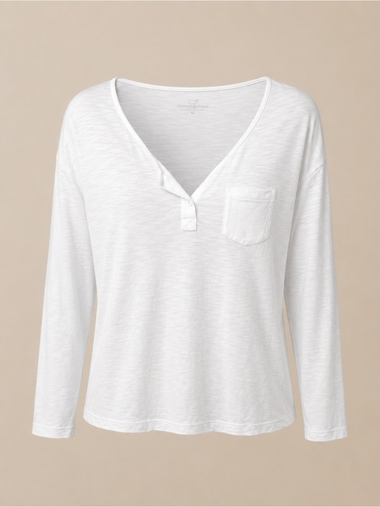 Vineyard Vines Other - Vineyard Vines Henley Men’s Medium White Long Sleeve Cotton Blend Preppy Casual